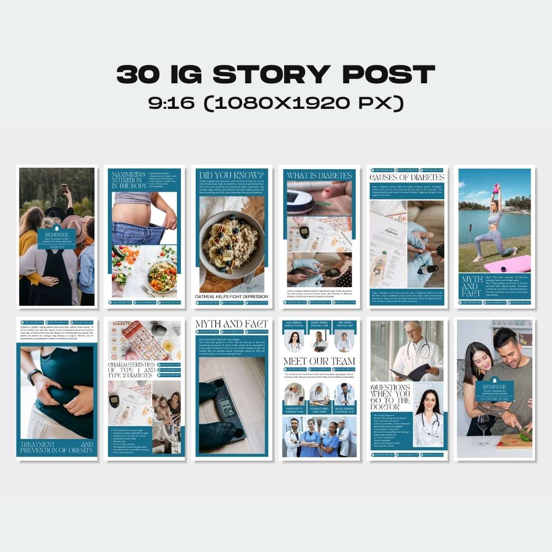 120 White Blue Medical Instagram Post – Social Media Canva Template