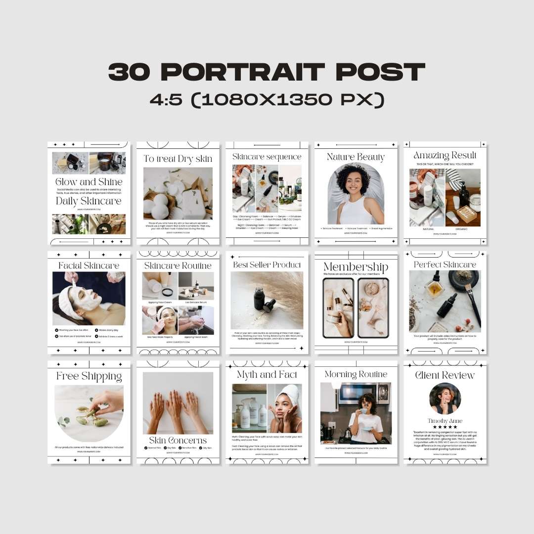 120 Skincare White Instagram Post – Social Media Canva Template
