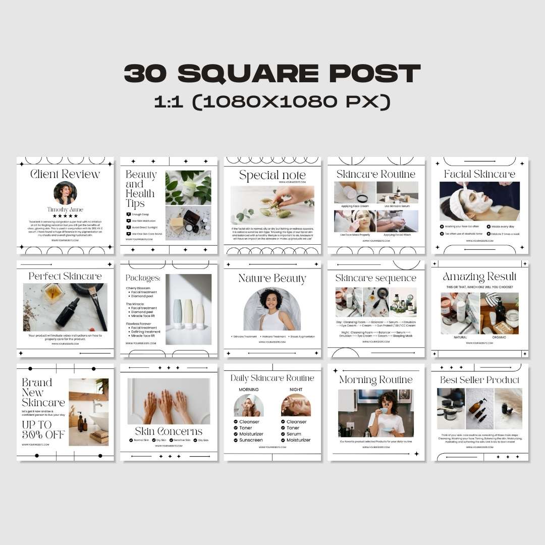 120 Skincare White Instagram Post – Social Media Canva Template