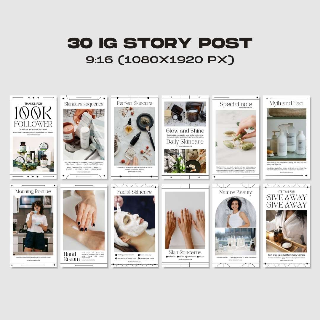 120 Skincare White Instagram Post – Social Media Canva Template