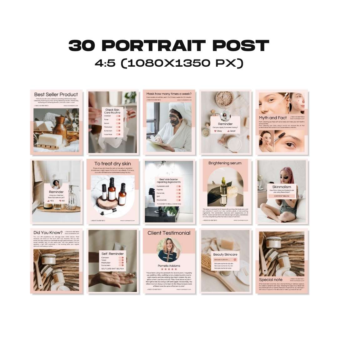 120 Skincare Pink Instagram Post – Social Media Canva Template