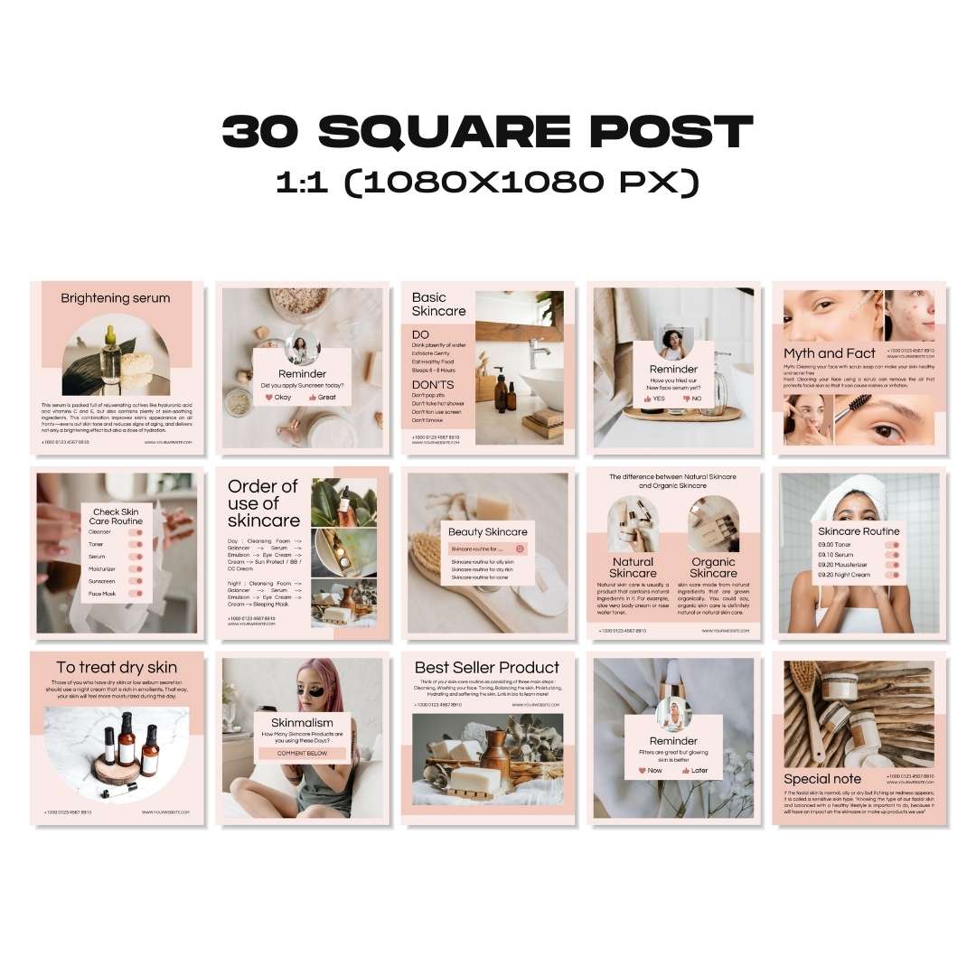 120 Skincare Pink Instagram Post – Social Media Canva Template