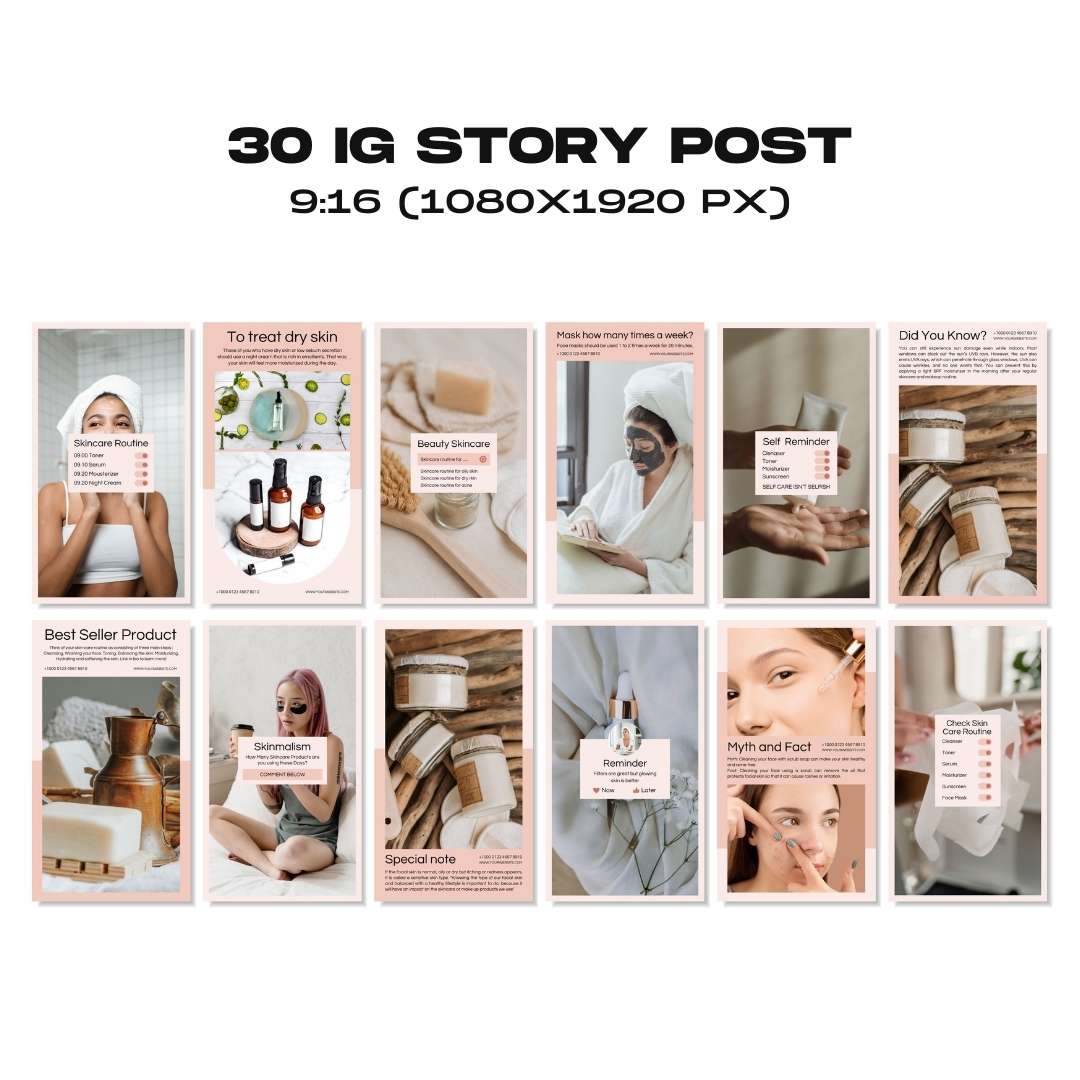 120 Skincare Pink Instagram Post – Social Media Canva Template