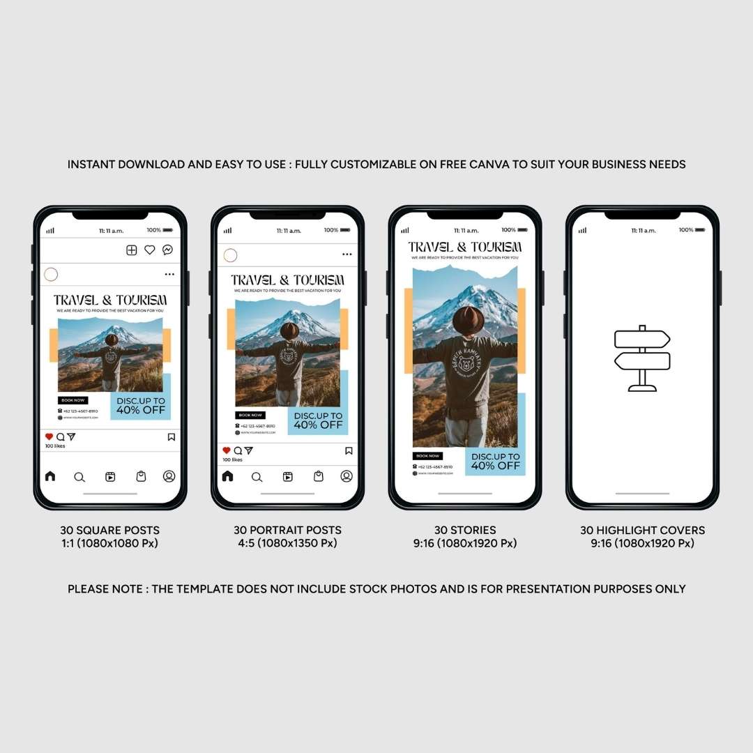 120 Tour Agency Instagram Post – Social Media Canva Template