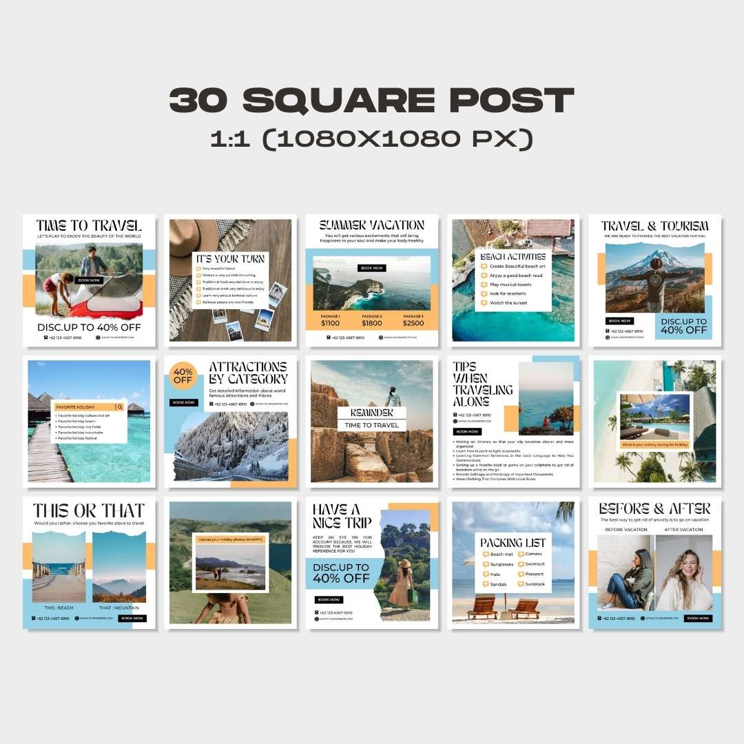 120 Tour Agency Instagram Post – Social Media Canva Template