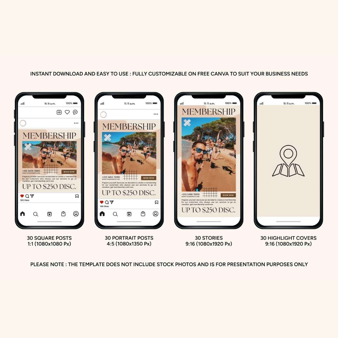 120 Travel Agency Instagram Post – Social Media Canva Template