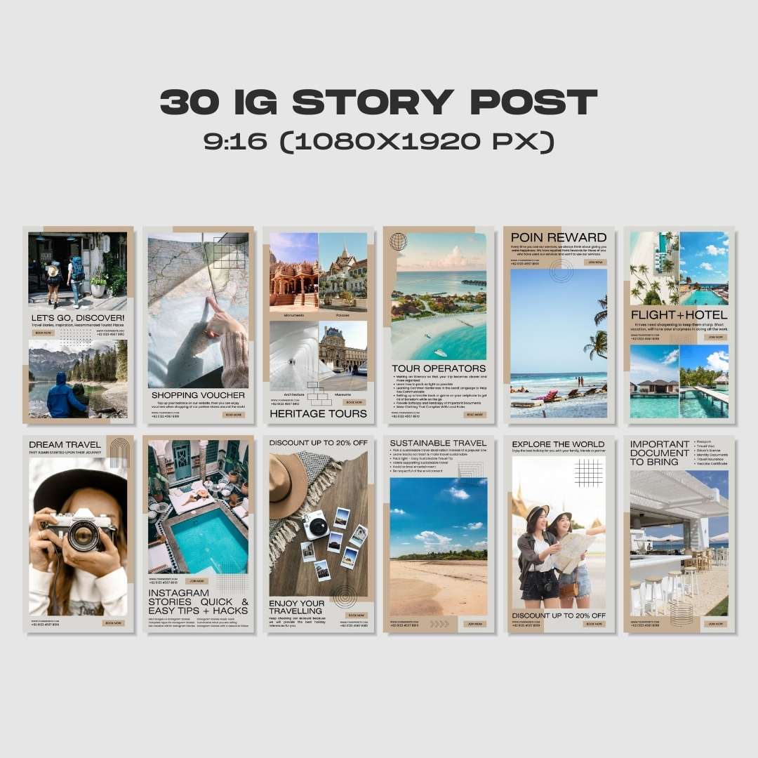 120 Tourism Agency Instagram Post – Social Media Canva Template
