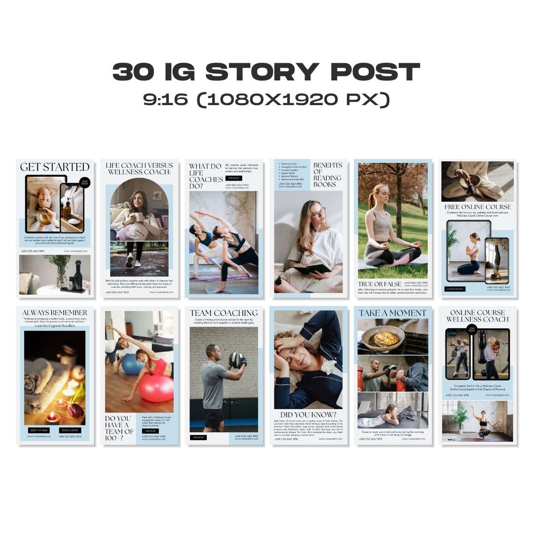 120 Wellness Blue Instagram Post – Social Media Canva Template