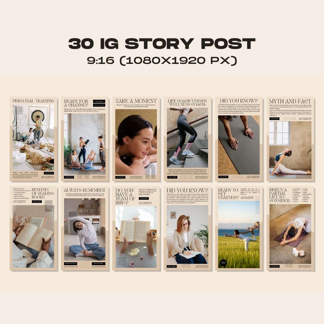 120 Wellness Beige Instagram Post – Social Media Canva Template